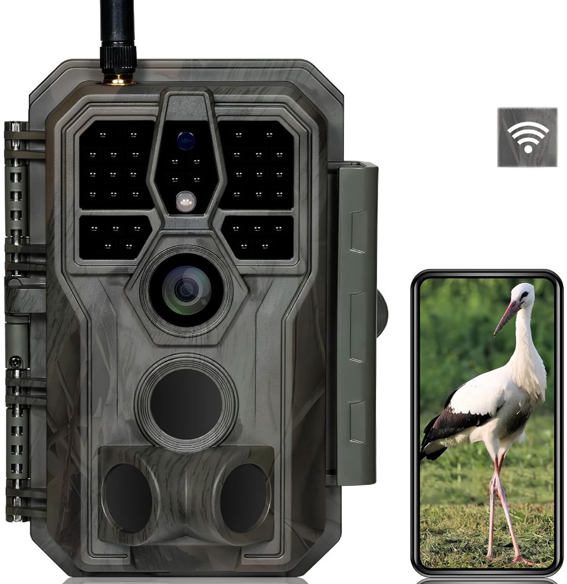 JCP® Wild Camera - Wildcamera met Nachtzicht - Wildcamera voor Buiten - Zwart - 20cm x 19cm x 8cm