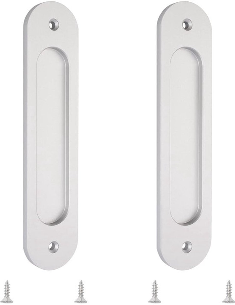 Schuifdeurtrekken Ovaal 180MM - 2 Stuks - Aluminium - Flush Pull - Montage Schroeven - Sierlijke Handgrepen - Deurgrepen