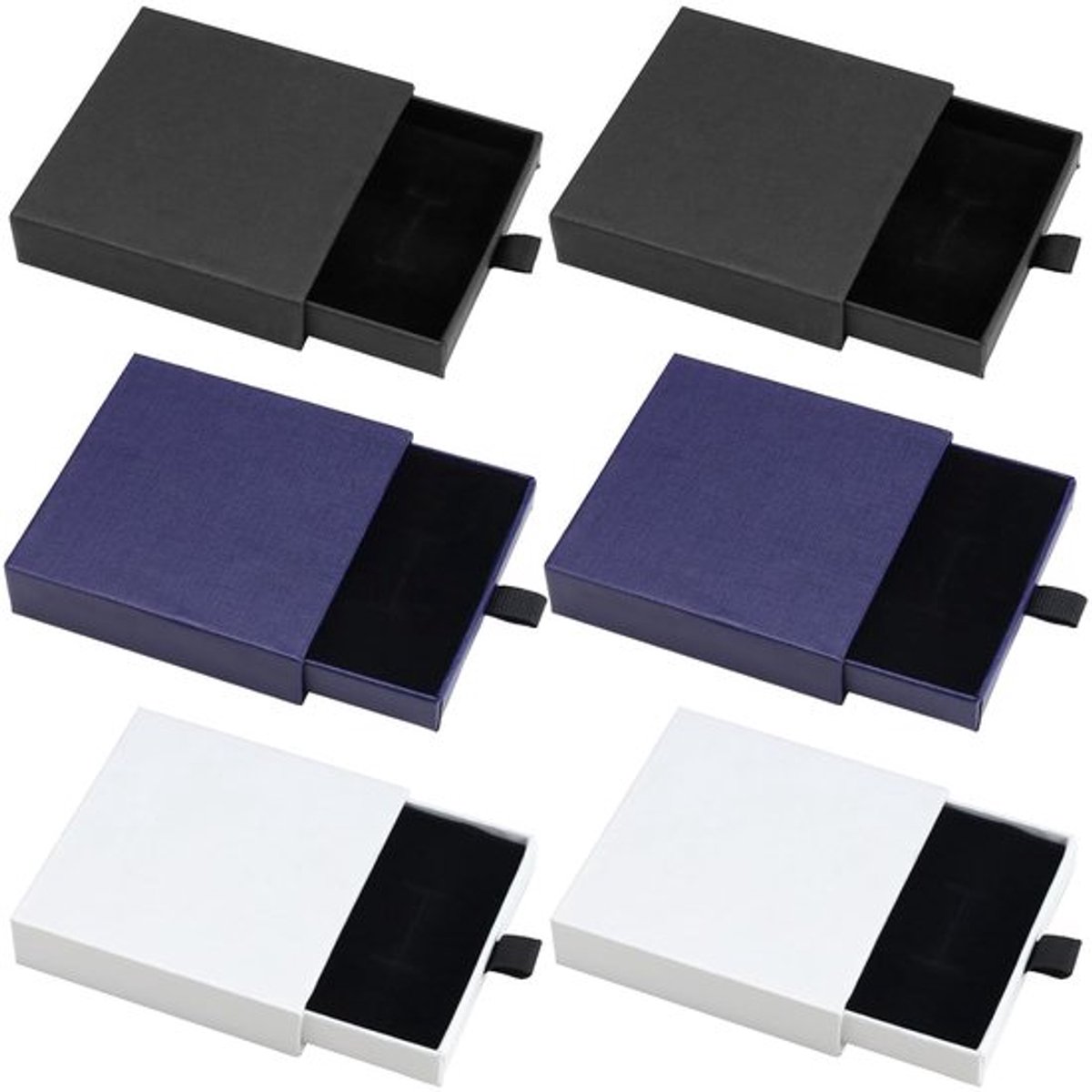 Stijlvolle geschenkdozen voor sieraden - set van 6 - diverse kleuren - hoogwaardig karton