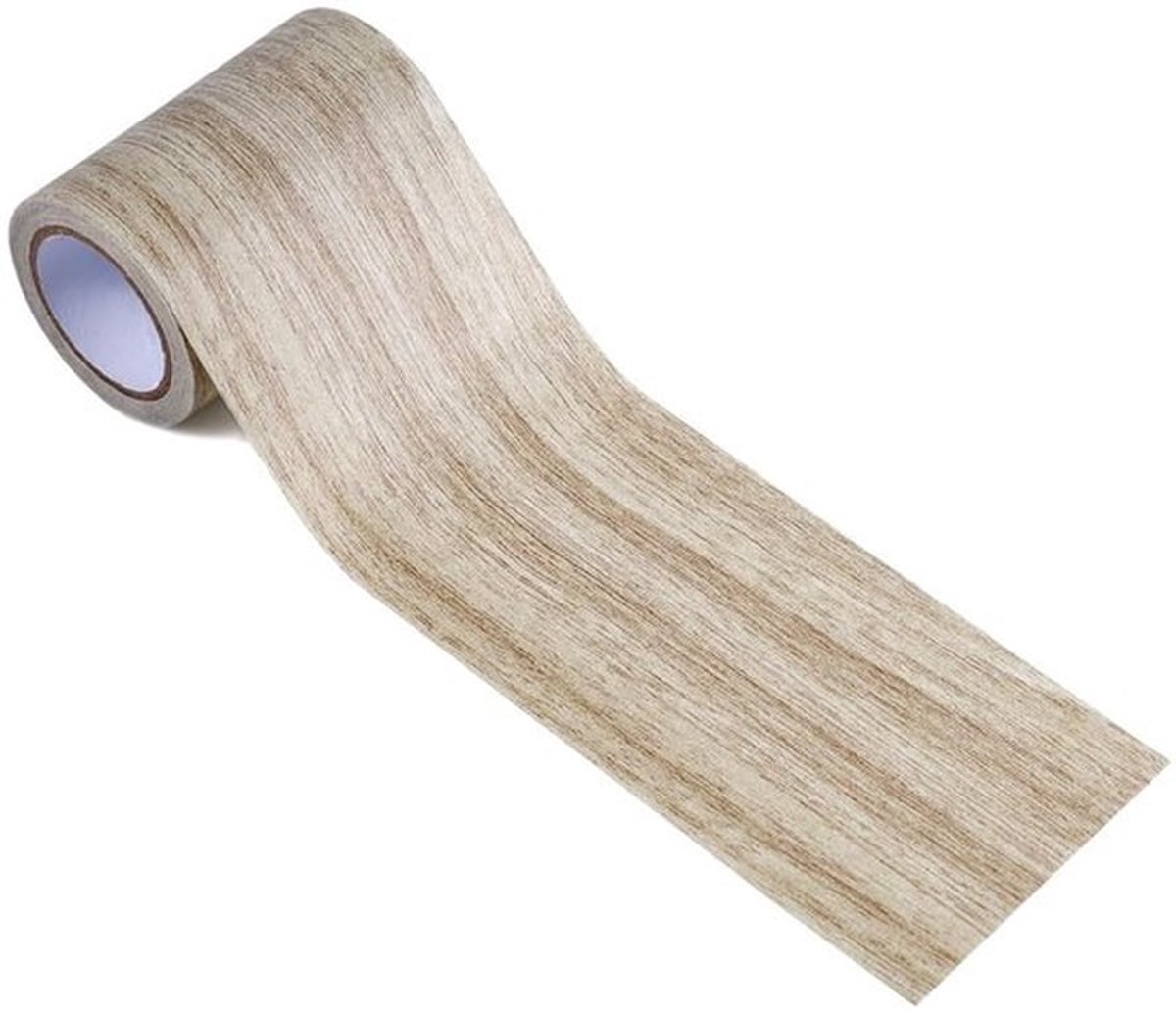 8cmx4,57m Houtnerf Reparatietape - Zelfklevend Houtducttape Rol - Multifunctioneel Houtnerf Reparatiepatch voor Tafels - Deuren - Ramen - Vloeren - Stoelen - Meubelrenovatie Lichtgrijs