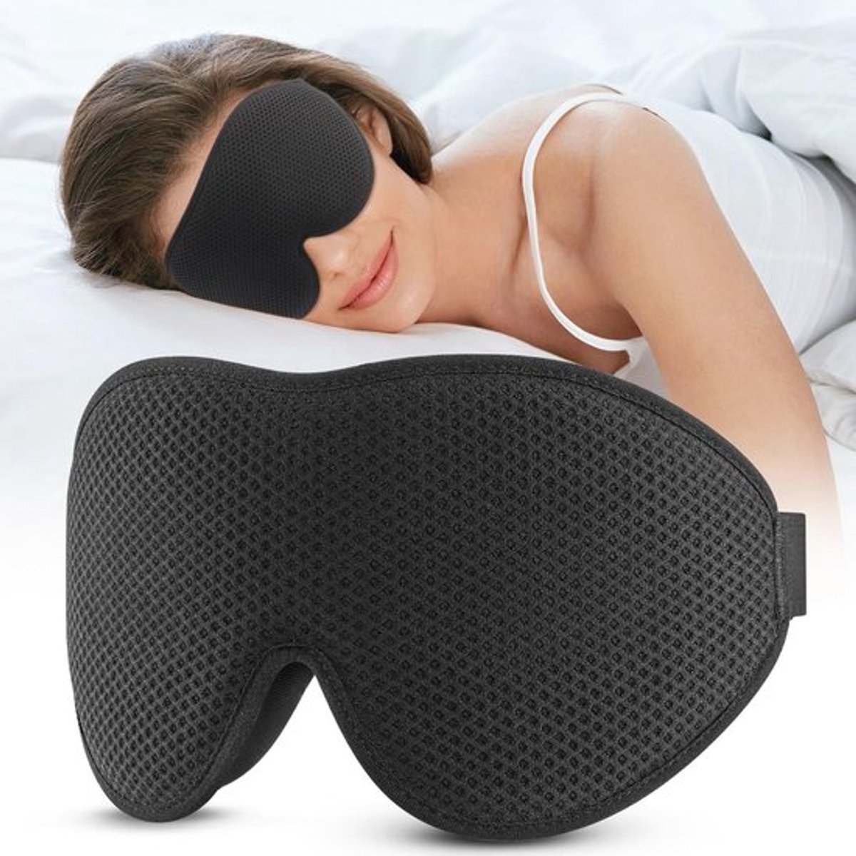 Ademend 3D Slaapmasker voor Volwassenen – Lichtblokkerend en Comfortabel Oogmasker voor Reizen en Yoga