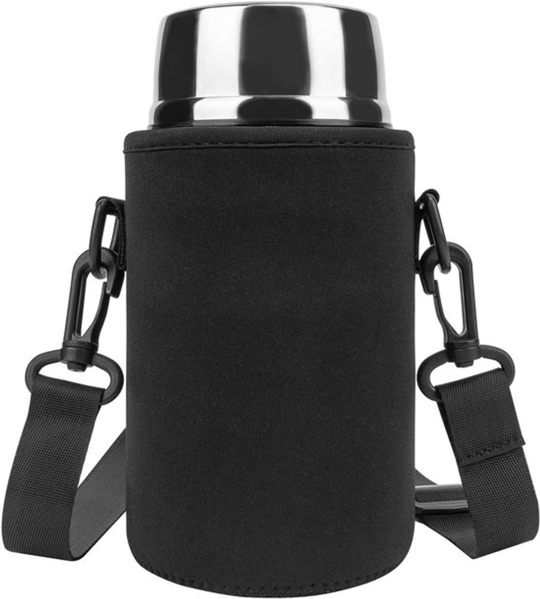 - Thermische Kruikhouder - Geïsoleerde Lunchtas - Schouderriem - Kantoorwerk - Picknicks - 24oz Thermoskan - Compatibel - Zwart Toggle Vezelstoffen buitenreinigingset