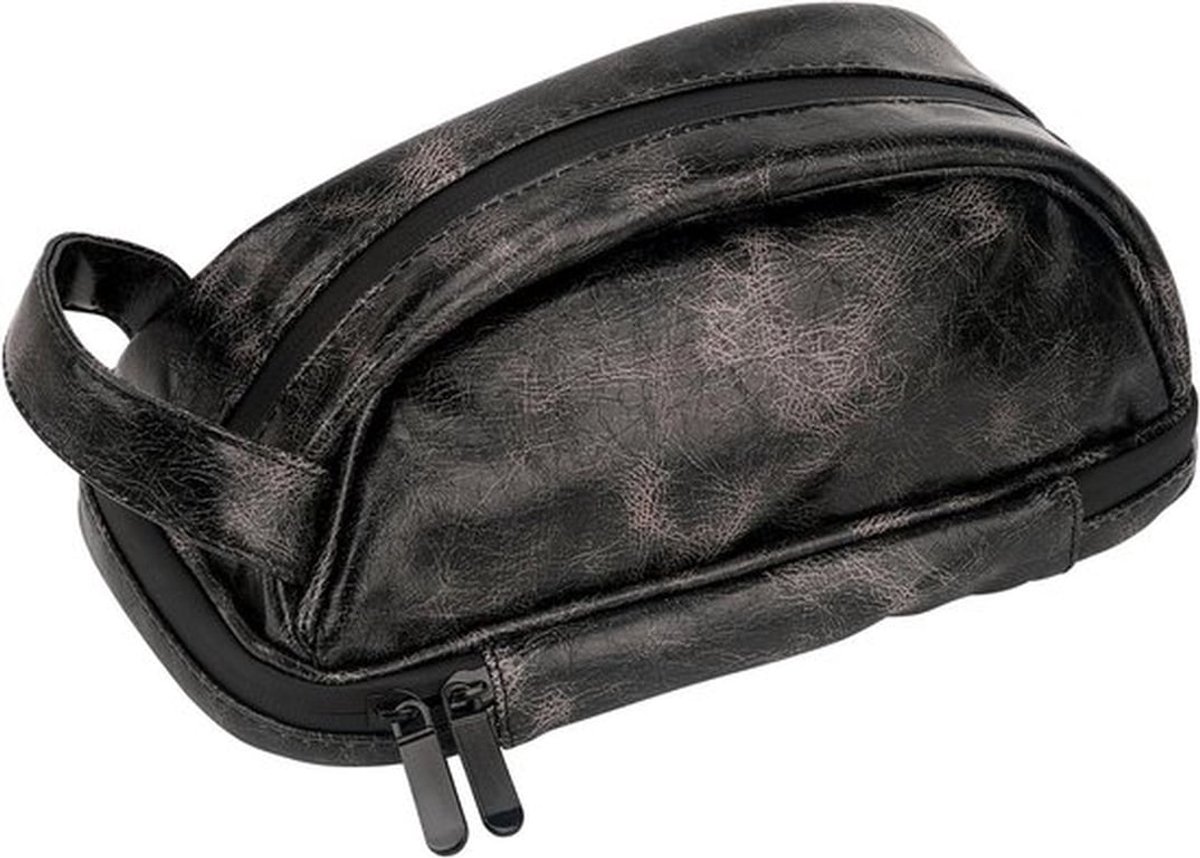 Toilettas - heren - waterbestendig - zakenreis - reisaccessoires - PU-verzorgingsorganizer - natte zak - toilettas (zwart)