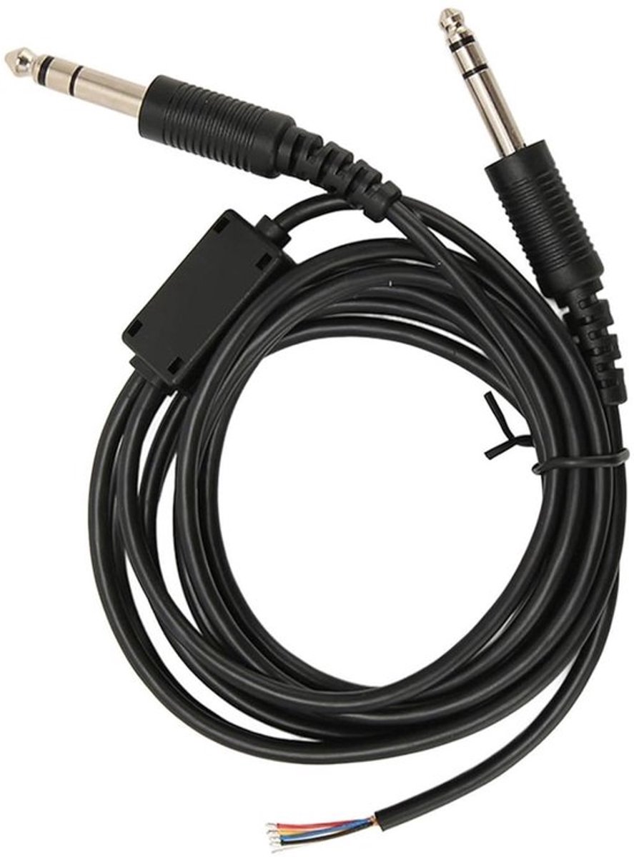 Hoofdtelefoon DIY-kabel 6,6ft - Luchtvaartheadset Vervanging - Pilot - David Clark Compatibel - Dual GA Plug - Zwart Kleur Model - Piloten Headset - Geschikt voor Vliegtuiggebruik - Hoofdtelefoon met Kabel