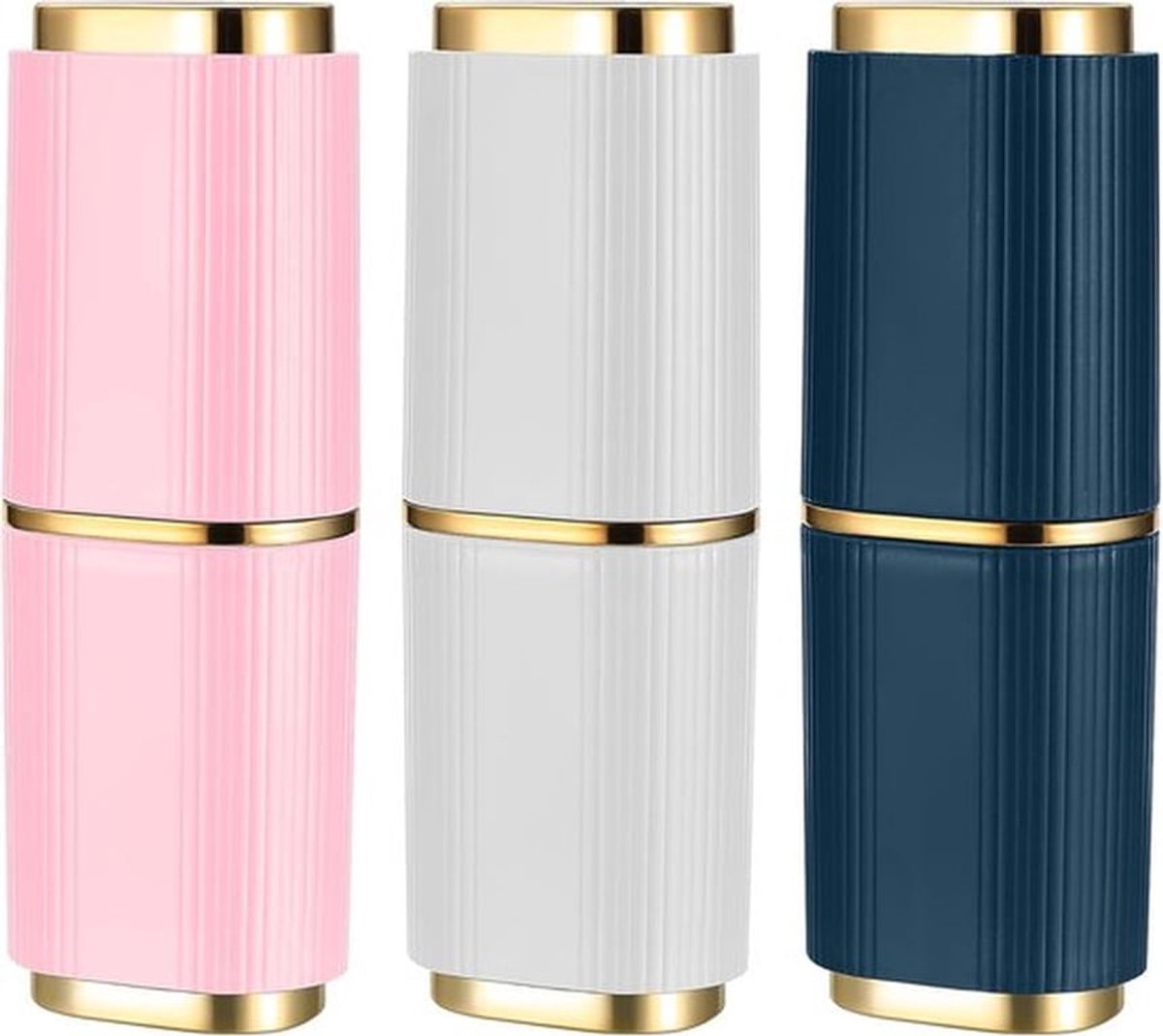 Reisdoos - set van 3 draagbare tandenborsteldozen - tandenborstelhouder - spoelbekertje - ideaal voor kinderen en kampeertochten - blauw - roze - wit