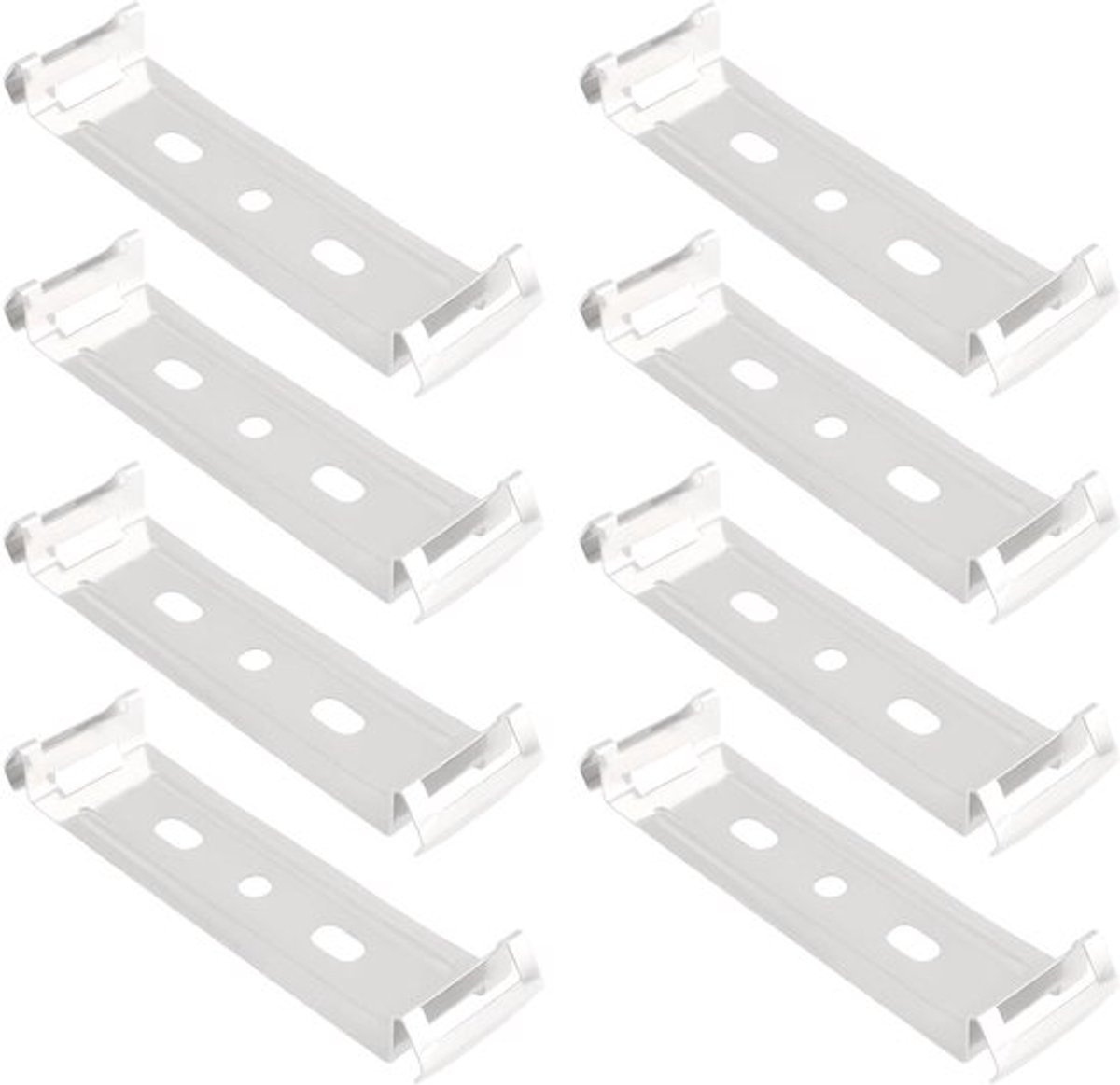 LED Buis Verlichting Clips - Bevestigingsclips - Set van 8 - Transparant - Montage - Compatibel met LED Buis Verlichting - Transparant Model - 74x20x9mm - Voor het Ophangen van Buisverlichting.