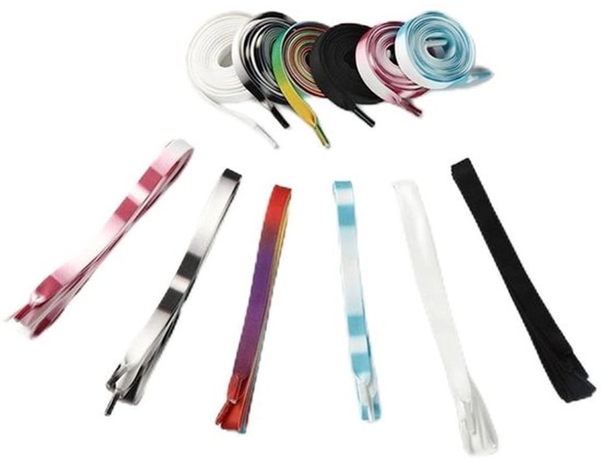 Veters 6 Paar - Kleurgradatie - Veters Wandelschoenen - Veters Sneakers - Veters Sport - Polyester 12 mm Breed - Schoenveters