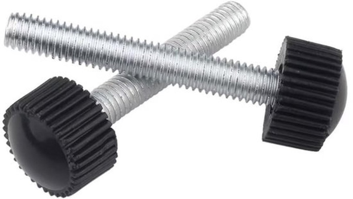 Duimschroef Kartelschroef - Kunststof Ronde Kop - M4 x 20 mm - 20 Stuks - Handmatig Draaien - Betere Grip - Klemknoppen