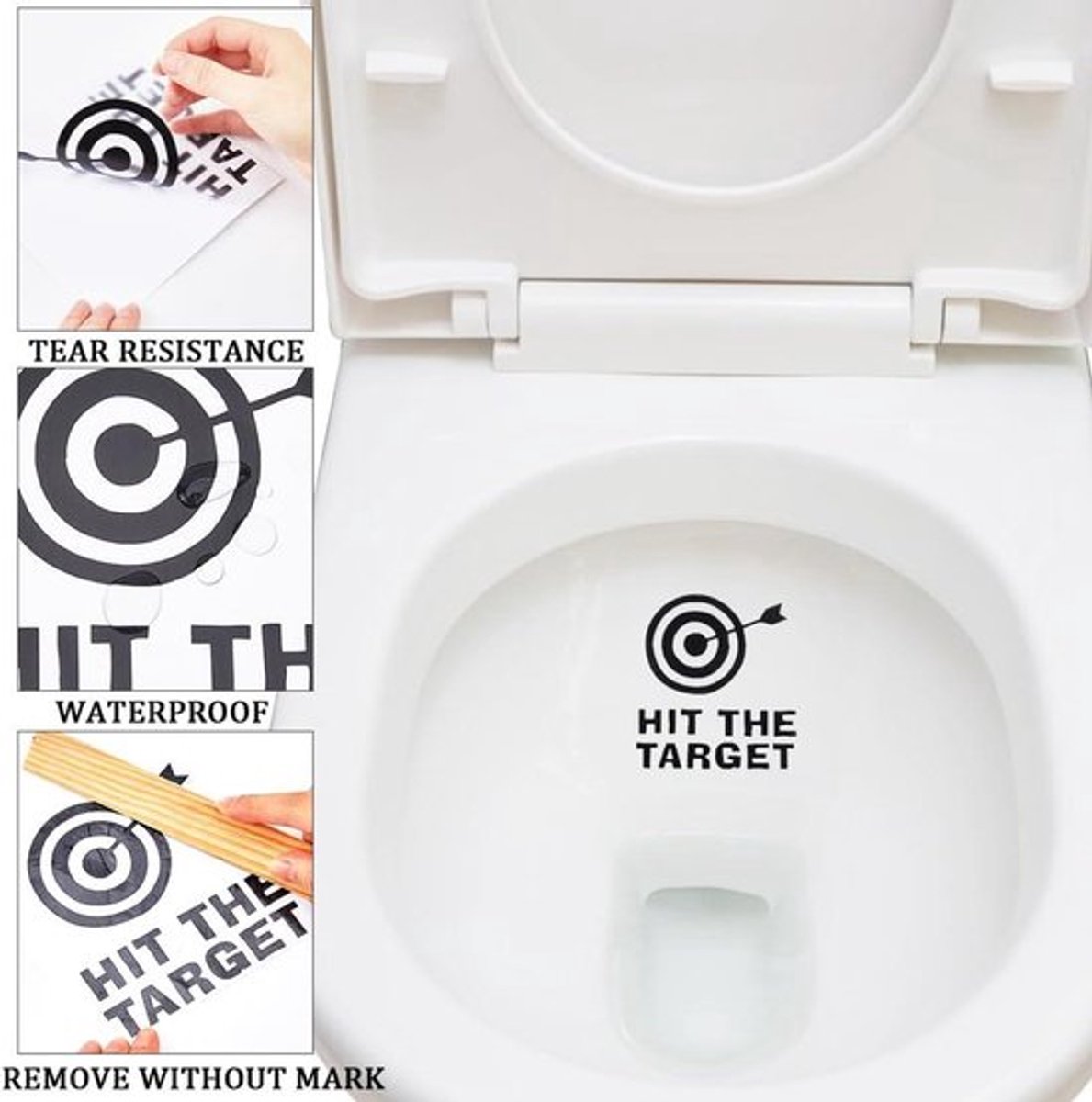 Toilet Doel Richtstickers - Toilettraining - Raak het doel - Badkamer Stickers - Urinoirs - Nat oppervlak - 10 stuks - Geschikt voor - Badkamer toilettraining - Bullseye Doelstokken