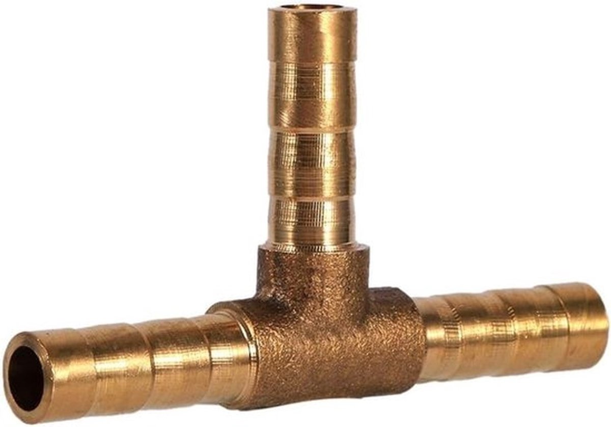 3-weg T-stuk Brandstofslang spinelager Messing Koppelingsslangadapter voor Brandstof Lucht Water Gas Olie (6mm) Onderhoudsgereedschap