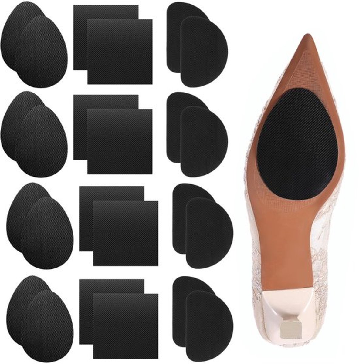Rubberenen Zolen - 24 Stuks - Antislip Schoenzolen - Zelfklevend - Dikke Zoolbescherming - Voor Hoge Hakken/Schoenen - Verlicht Hielpijn - Schoenpads