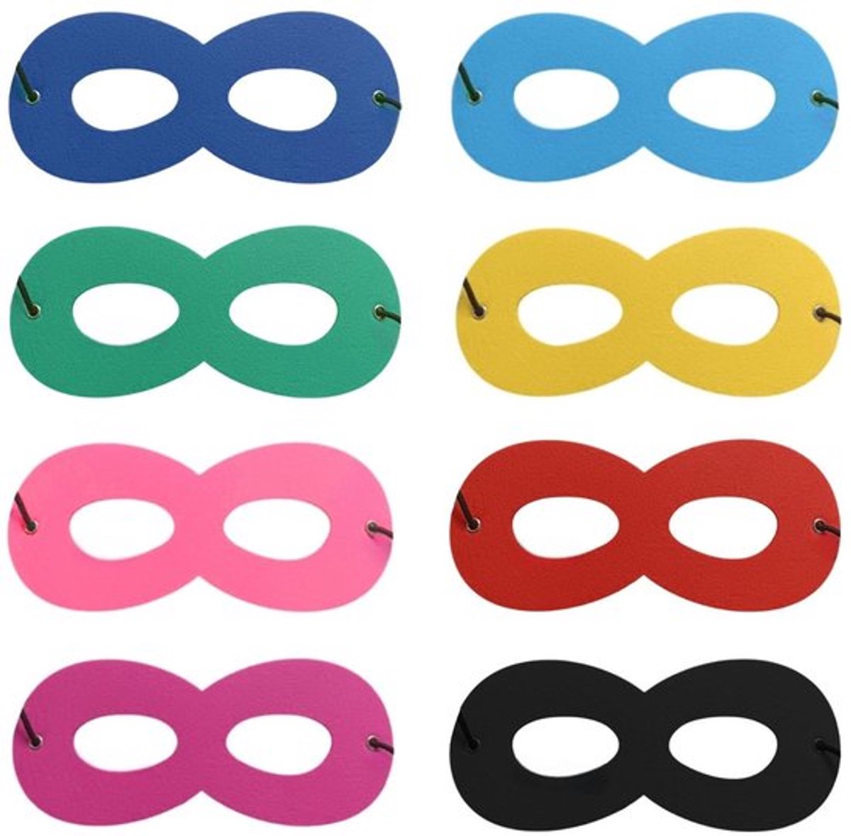 Oogmasker - 8 Stuks - Veelkleurig - Maskerade - Verkleedaccessoires - Veiligheidswaarschuwing - Geschikt voor volwassenen en kinderen