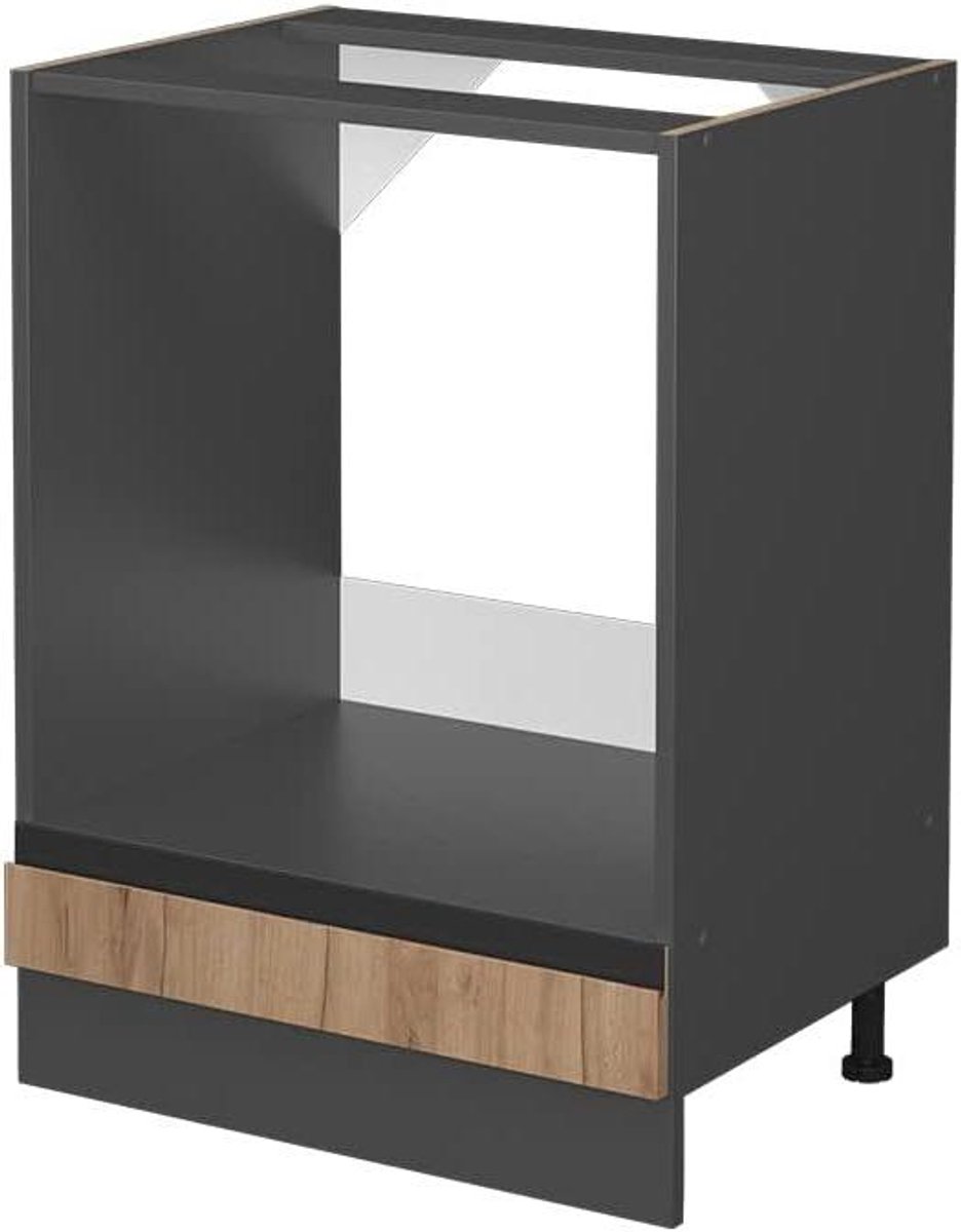 Ovenombouwkast - Keukenkast J-vorm - Keuken organiseren - Verstelbare poten - 60 cm breed - Eiken goud