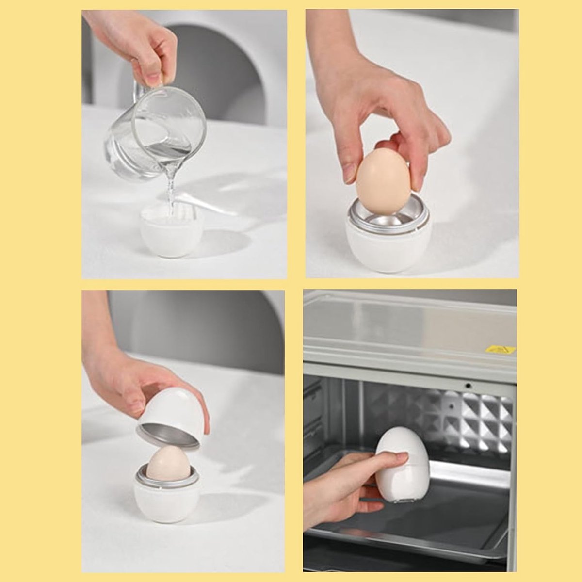 Magnetron Eierkoker - Keuken Gadget - Snel Eieren Koken - Gelijkmatige Hitte - 1 Ei - Wit