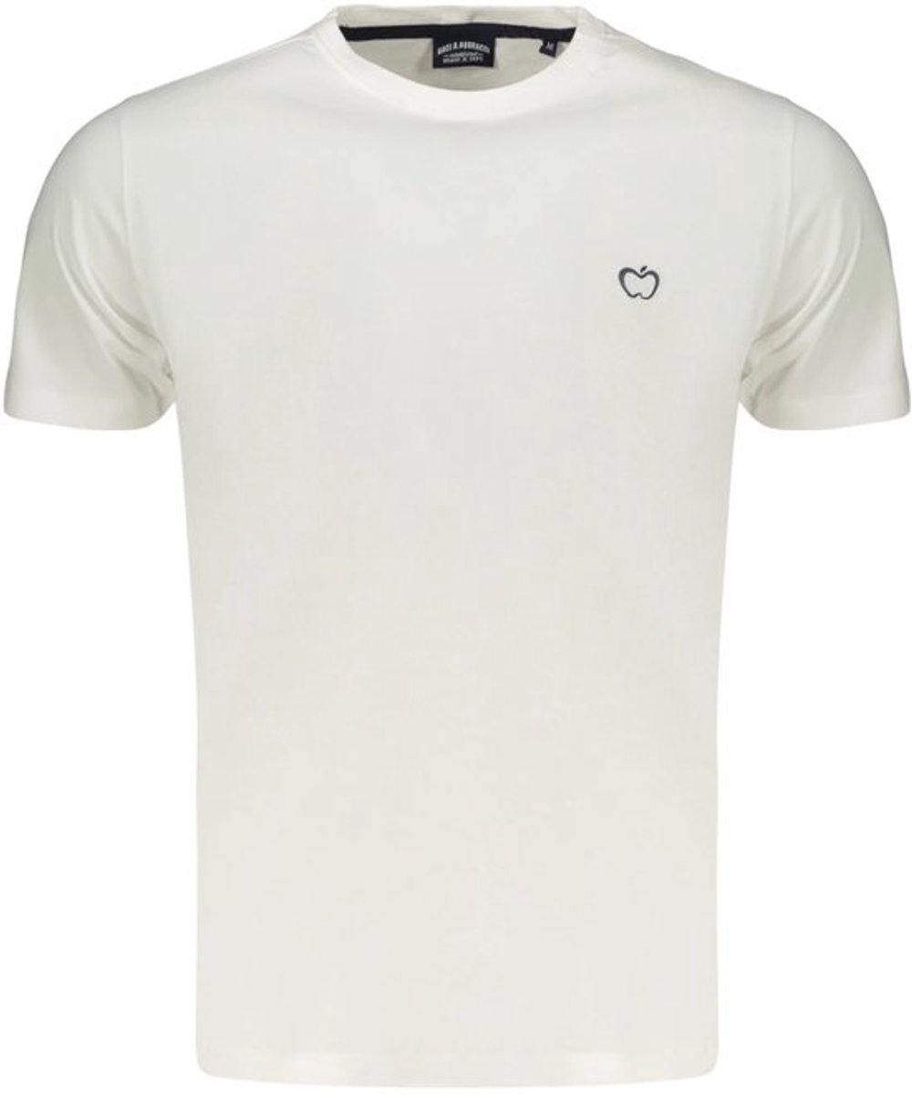 Baci & Abbracci Heren T-shirt - Large - Korte Mouwen - Casual Katoen Shirt - Wit