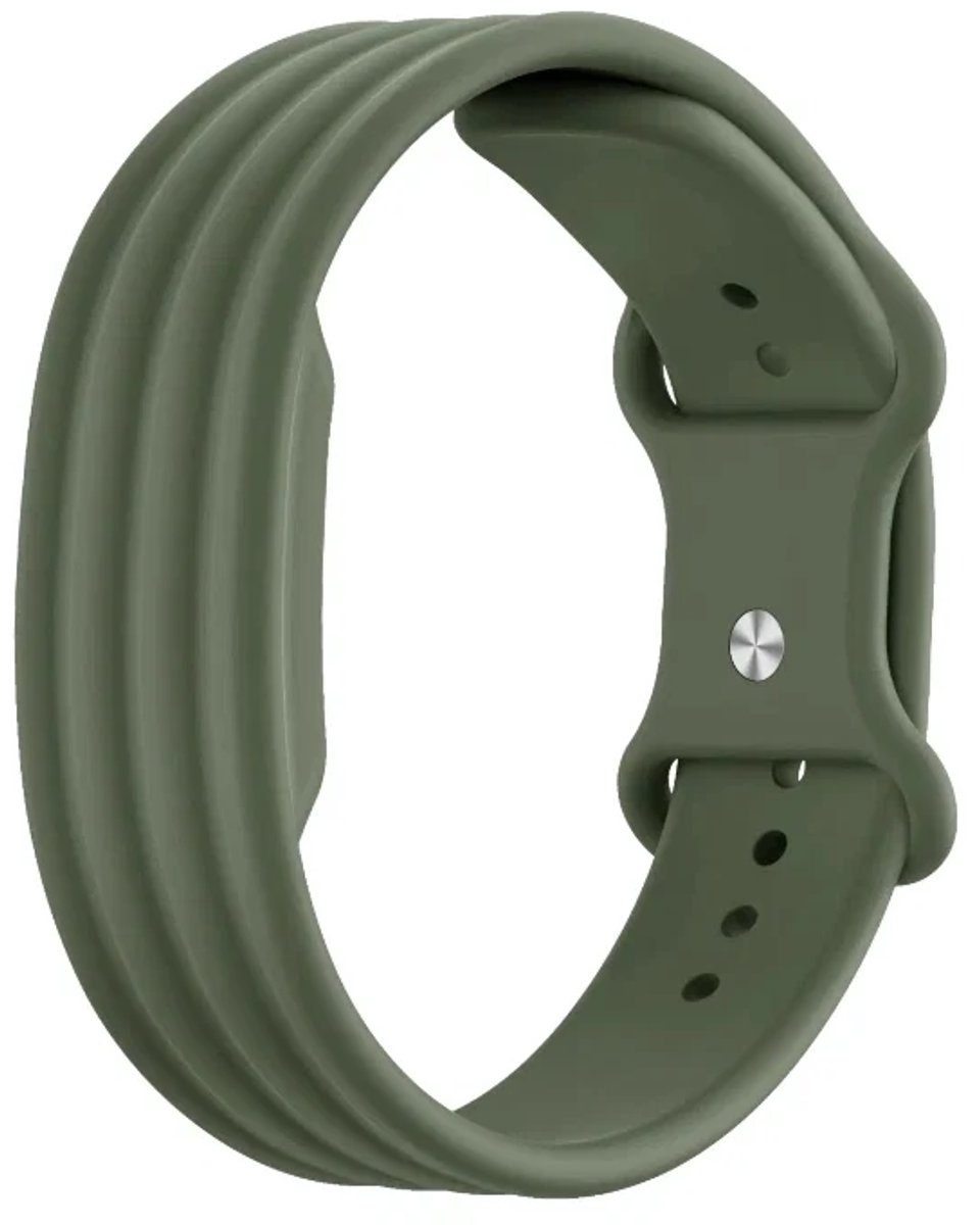 Bandz Siliconen sport bandje geschikt voor Fitbit Air - Legergroen