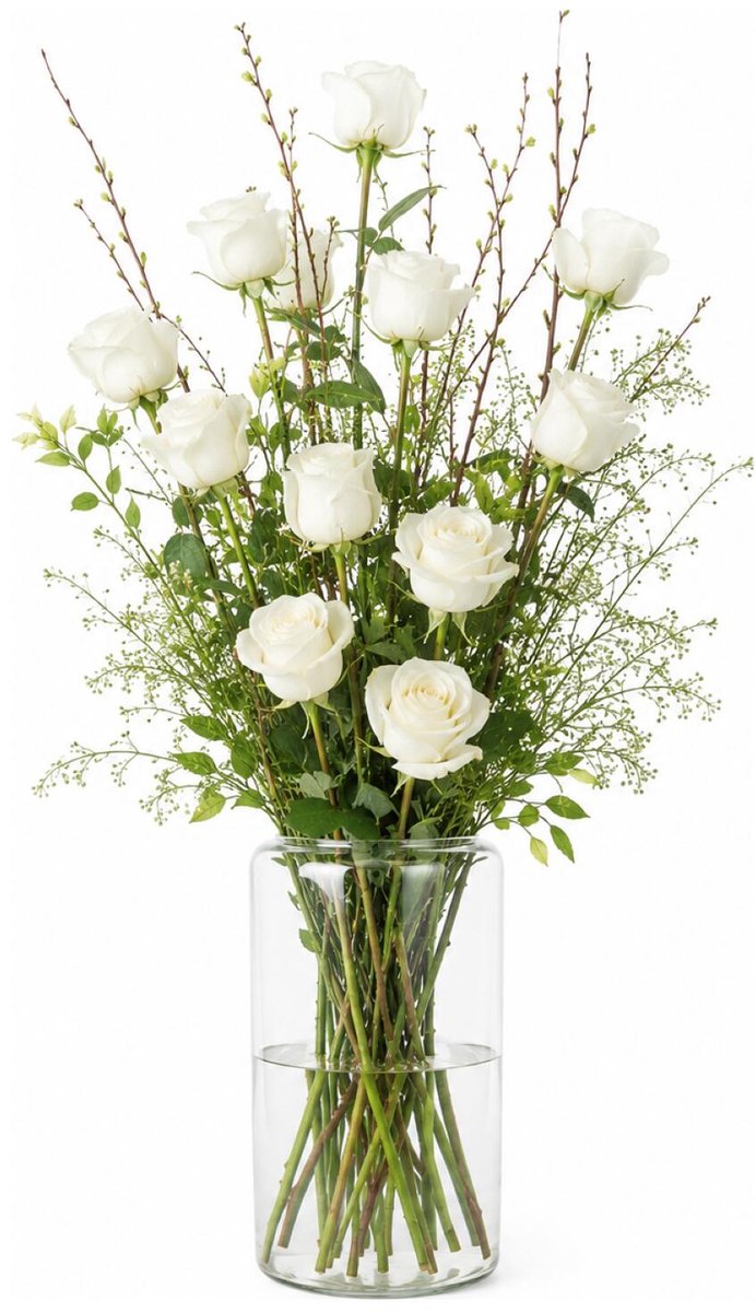 DK Design Bloemenvaas Basic - eco - transparant glas - D18 x H30 cm - decoratie vaas