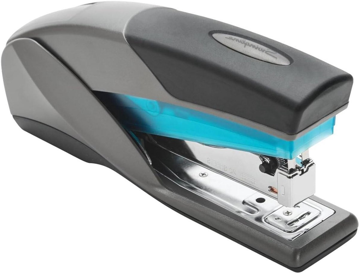 Bureaunietmachine - Handnietmachine Kantoor - Papier Snel Verwerken - Full Strip Capaciteit - 18.4 x 7.6 cm - Blauw