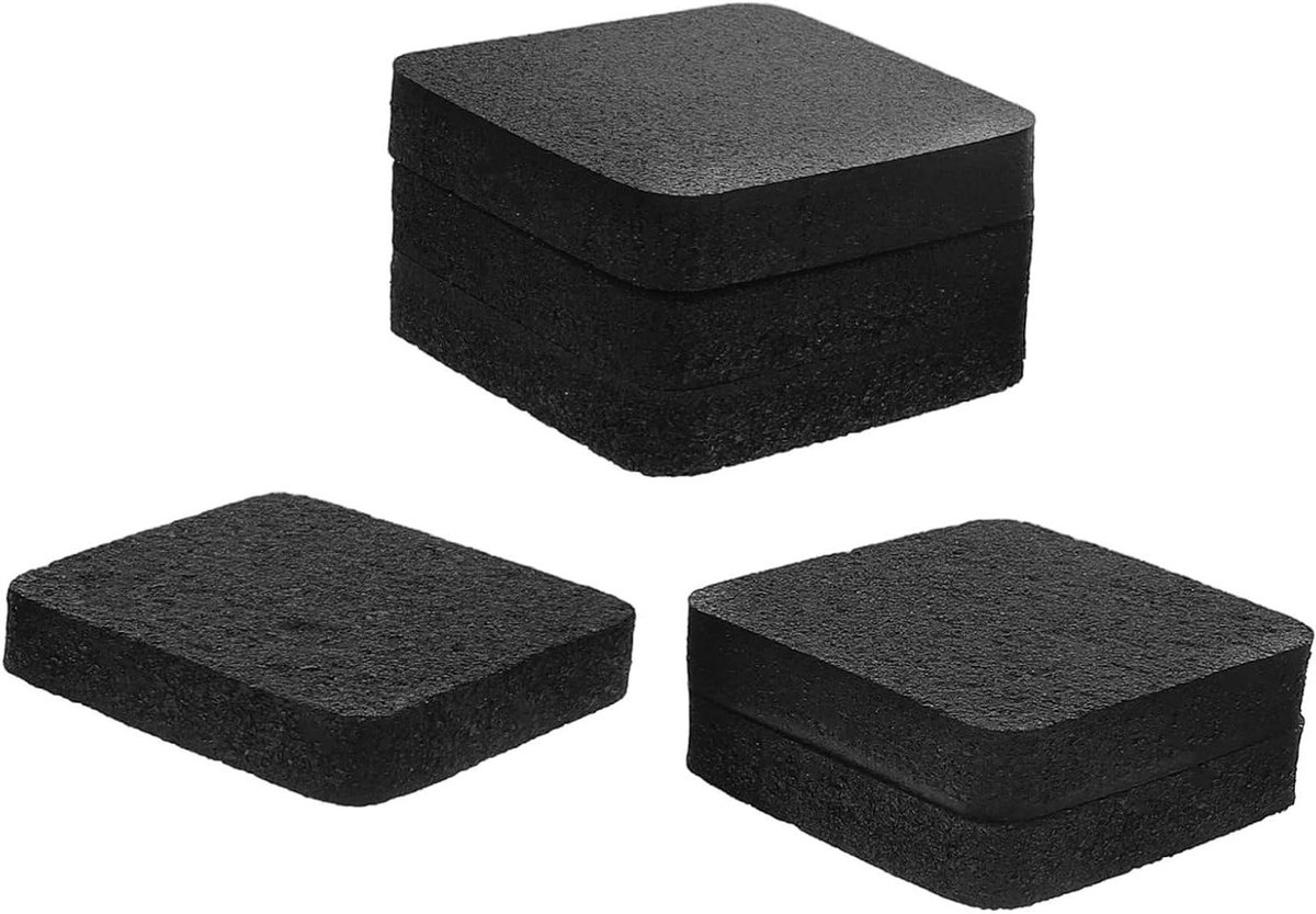 Fitness Vloermatten - Loopbandmat Ruisabsorberend - Fitnessapparatuur Dempen - Verdikt Ontwerp - 6 Stuks - Zwart