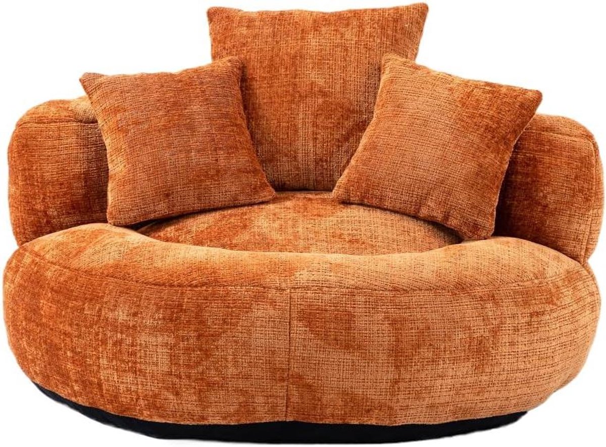 Zitzak Stoel - Fauteuil Lounge - Ontspannen Lezen - Ergonomisch Design - 108 x 108 cm - Oranje