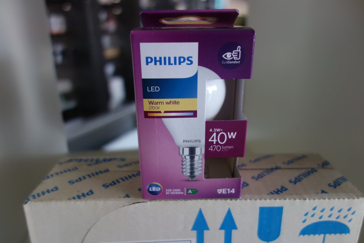 4 stuks | Philips LED kogellamp 4.3W 470lm 2700K Mat Niet-Dimbaar P45 | E14 | Extra Warm Wit | 4.3 watt | 15.000 Branduren