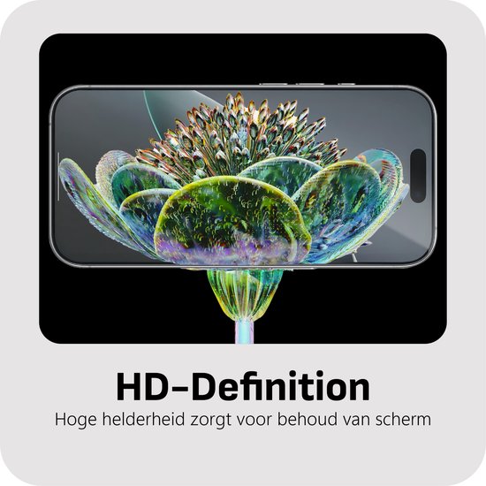 iPhone met bloemachtig motief op het scherm. "HD-Definition".