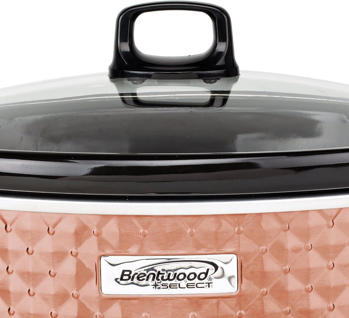 Slowcooker - Kookpot Stoofpot - Langzaam Koken - Draaibaar - 7 Kwarts - Koper Zwart – foto 6