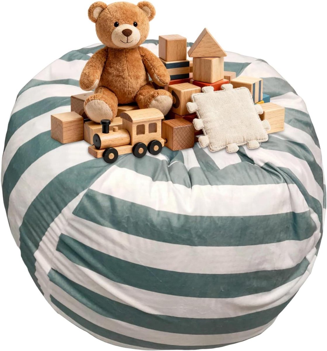 Ballenzak Organizer - Zitzak Speelgoed - Speelgoed Opbergen - Dubbel Gebruik - 96 cm - Grijs