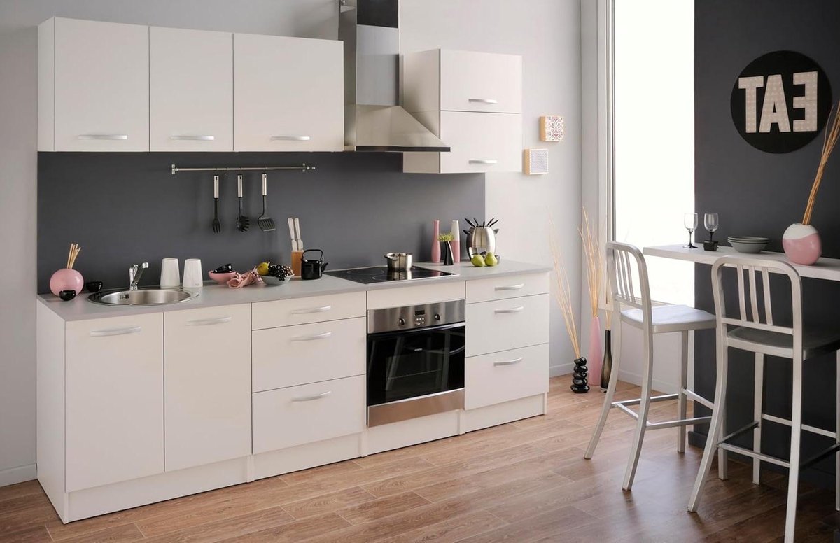 Bovenkast Keuken - Wandkast Opslag - Keuken Organiseren - Ruime Opbergruimte - 80 cm Breed - Wit