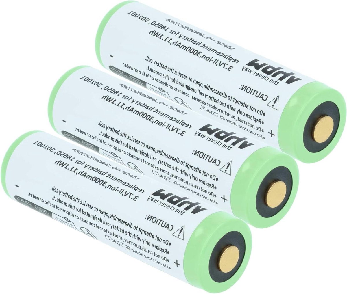 Reserve Batterijen - Accu Set Vervangende Batterijen - Zaklamp Gebruik - Oplaadbaar Lithium-ion - 3 x 3000 mAh - Niet gespecificeerd