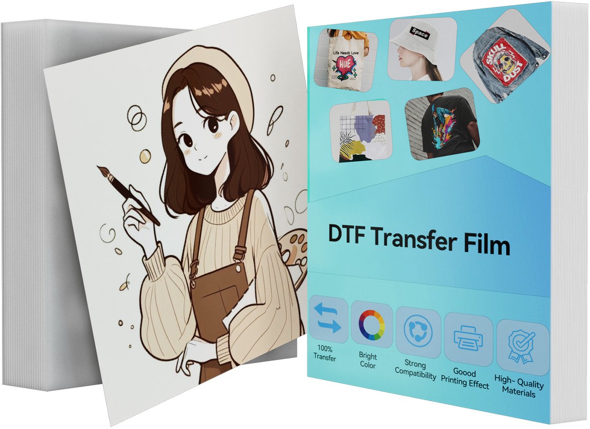DTF Transfer Film - Dubbelzijdig Mat Transparant - A4 - 20 Vel - PET Hitteoverdrachtspapier