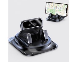 Namajunas - Dashboard telefoonhouder auto-lock - Verstelbare autohouder 360° draaibaar - Eén‑handige smartphone houder - Zwart - Voor auto's, campers, bureaus en keukens - Accesoires Auto - Car Phone Holder - Universeel - Gsm houder auto - Antislip