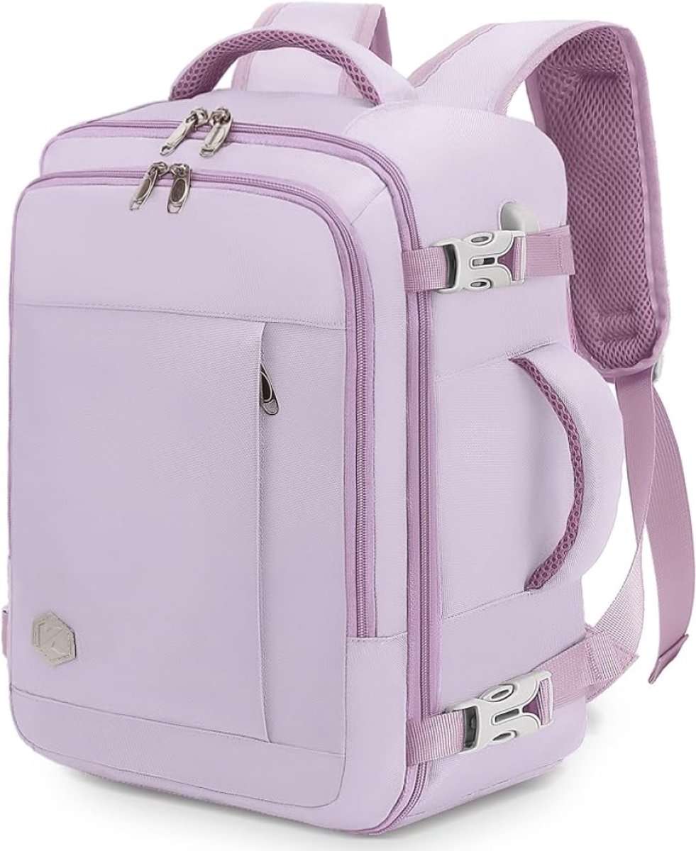 PromoHome Handbagage Rugzak 40x30x20 cm 24L - Laptop Rugzak 15.6 inch - Cabineformaat voor Ryanair, easyJet, Eurowings - Lichtgewicht Dagrugzak voor Vliegreizen, Werk en School, Licht Paars