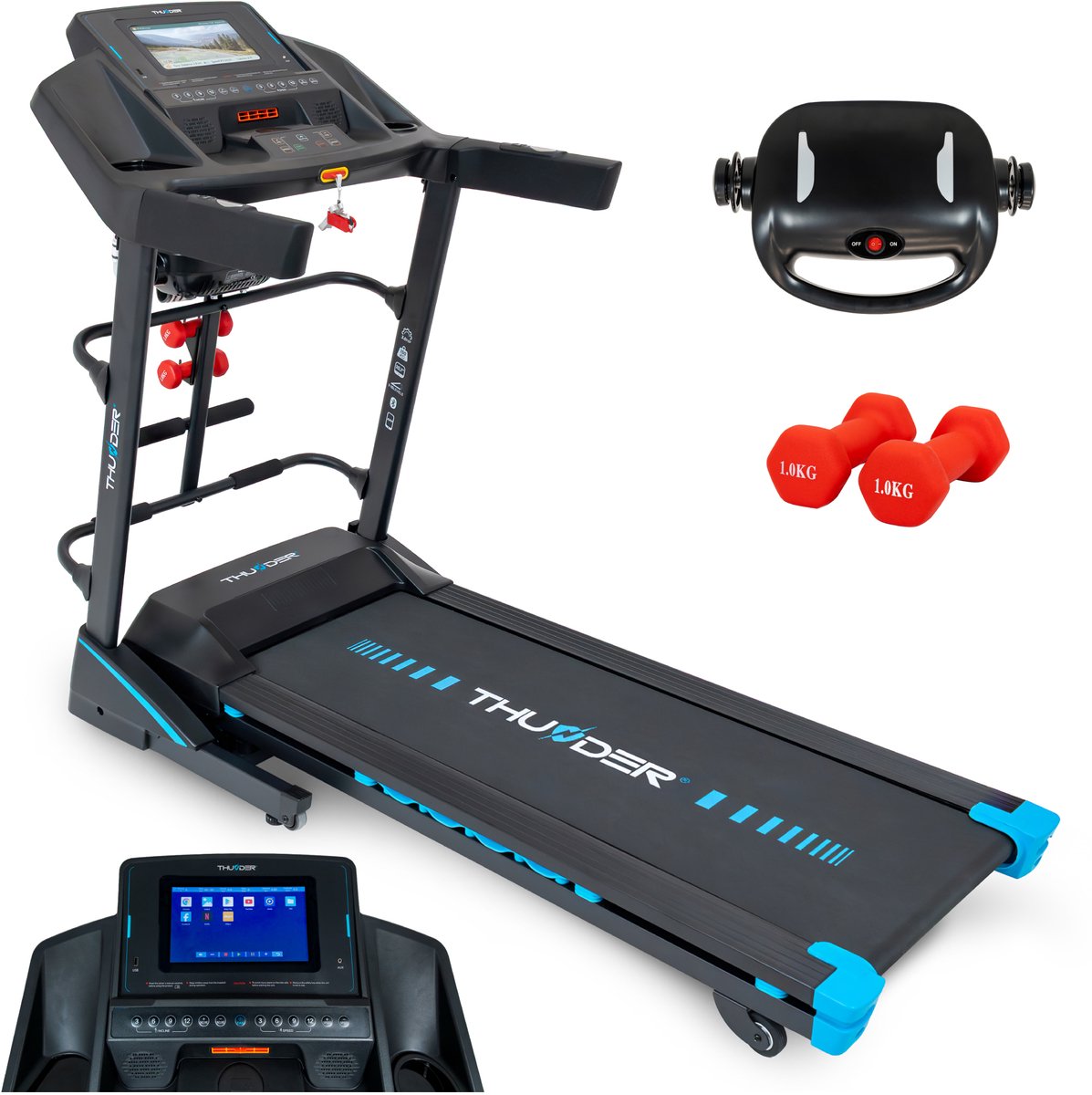 THUNDER Loopband - 18 km/u - 10,1" TFT - THUNDER RONX-DS-TFT-BLACK