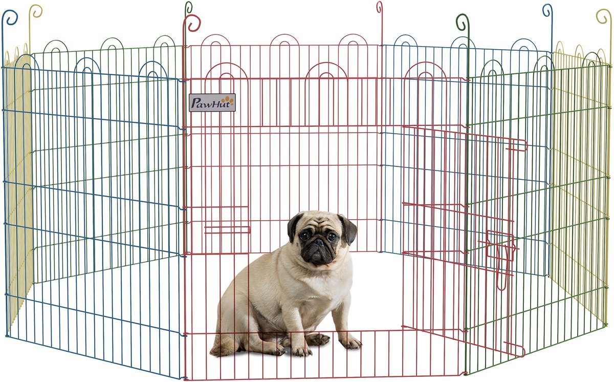 PawHut Speelbox voor Huisdieren - Staal - 156x156x60cm - Meerkleurig