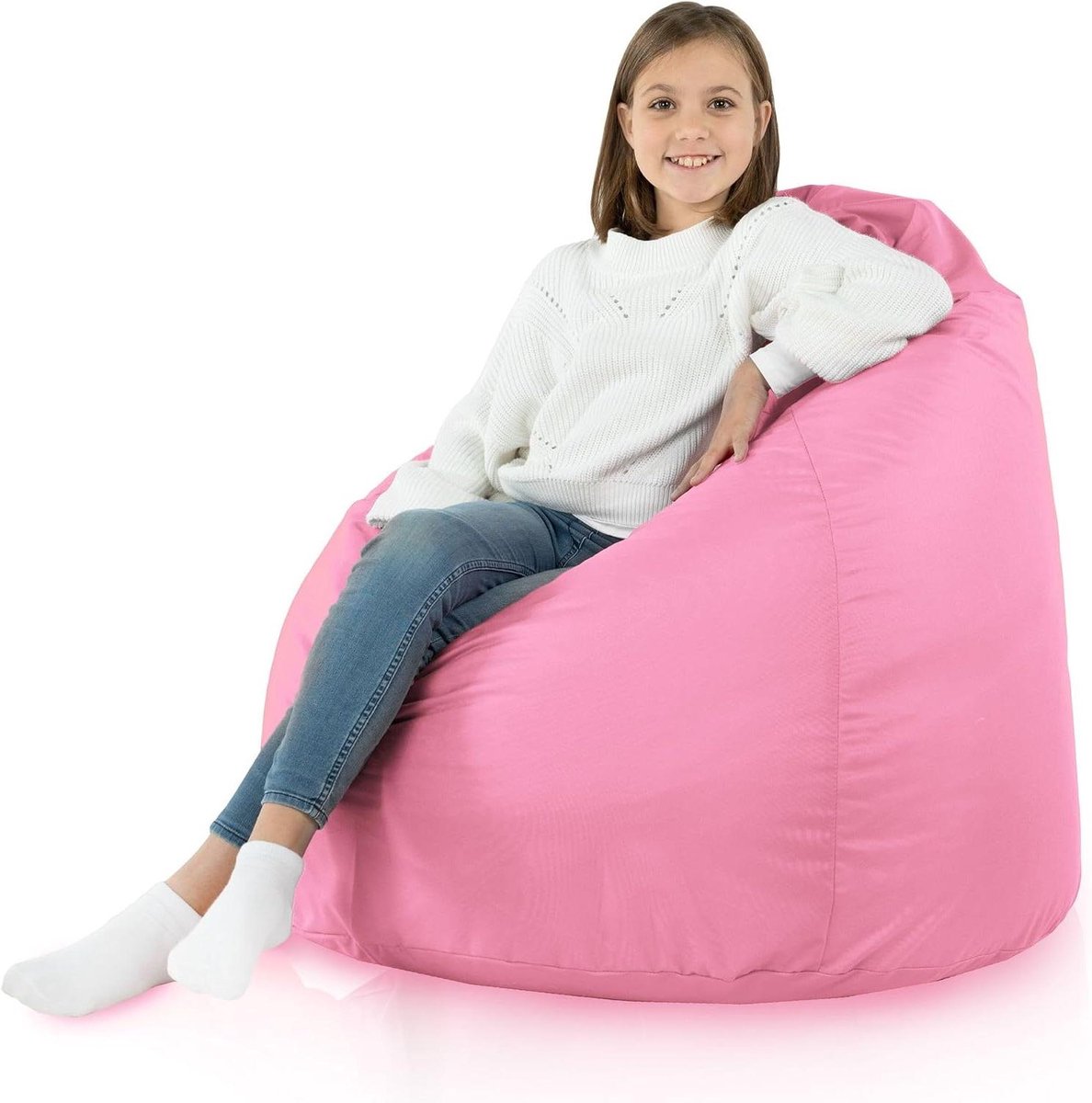 XL Zitzak - Zitkussen Outdoor - Ontspannen Buiten - Waterproof Nylon - 90x90x115 cm - Lichtroze