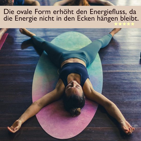 Ovale Yogamat - Gymnastiekmat Sportmat - Thuis Sporten - Antislip Natuurlijk Rubber - 200 x 69 cm - Regenboog — afbeelding 4