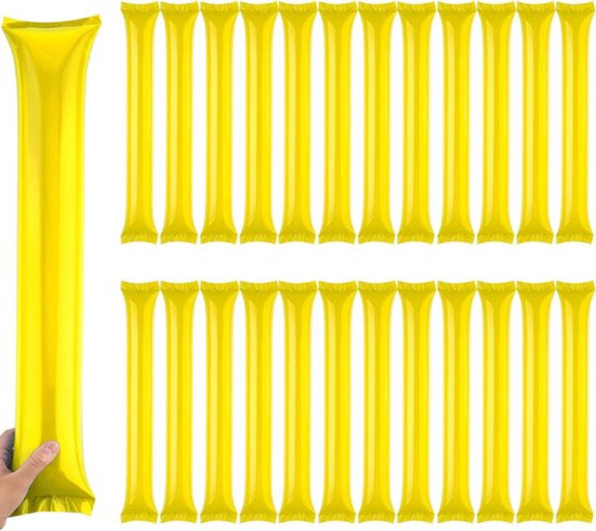 Thunder Sticks voor sportevenementen en dans - 24 stuks gele opblaasbare sticks