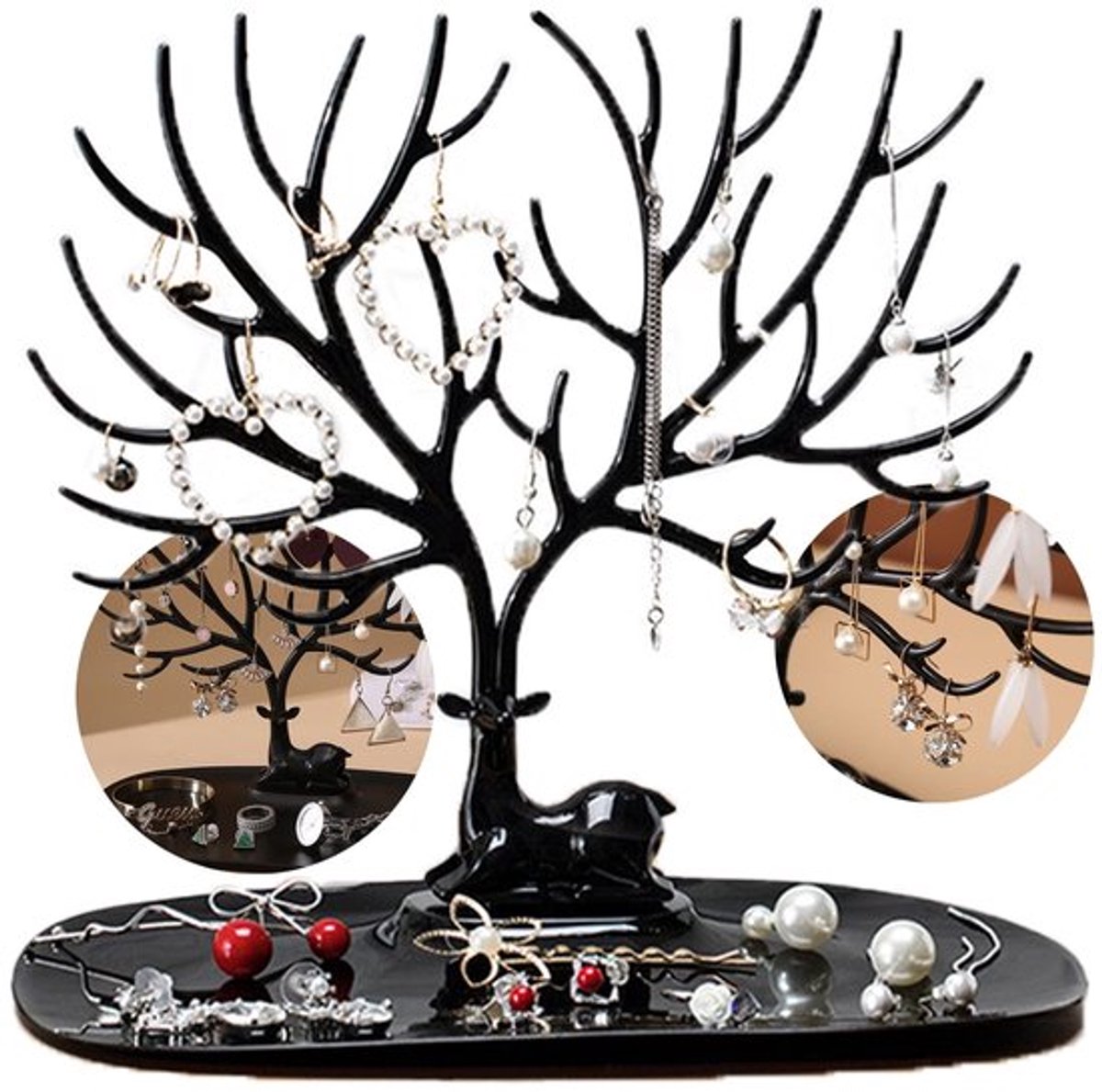 Sieradenstand Elegant Design - Sieradenhouder Armbanden - Oorbel Organisator - Ringenhouder - Sieradenrek - Stabiele Basis 25x14,5x22,5 cm