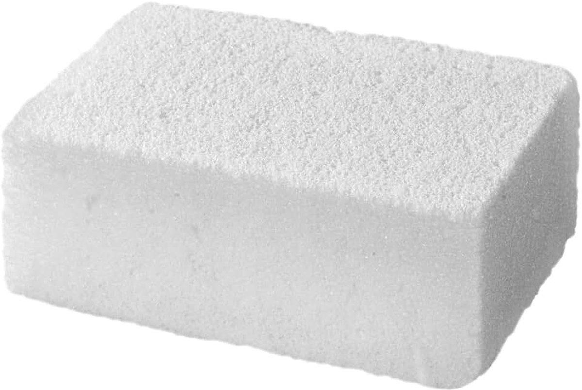 Anti-kraststeen - zonder reinigingsmiddel bliksemblank, glas, 10 x 4 x 7 cm, wit