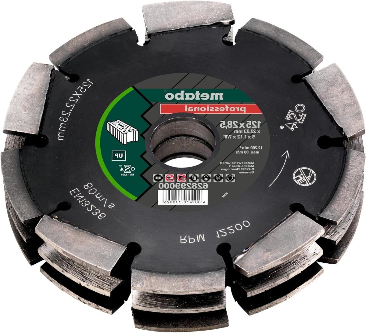 Diamant Freesdisc - Betonzaagblad - Muur Sleuven Frezen - Zelfnivellerend - 125x28.5x22.2 mm - Groen