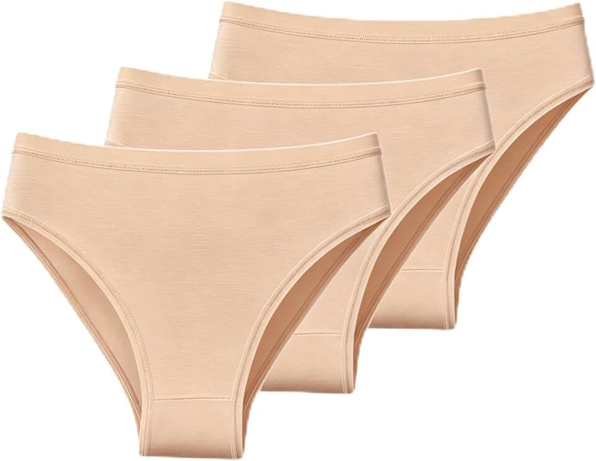 beige balletslips voor meisjes 4–13 jaar, ademend katoen dansondergoed voor gymnastiek & podiumoptredens, set van 3