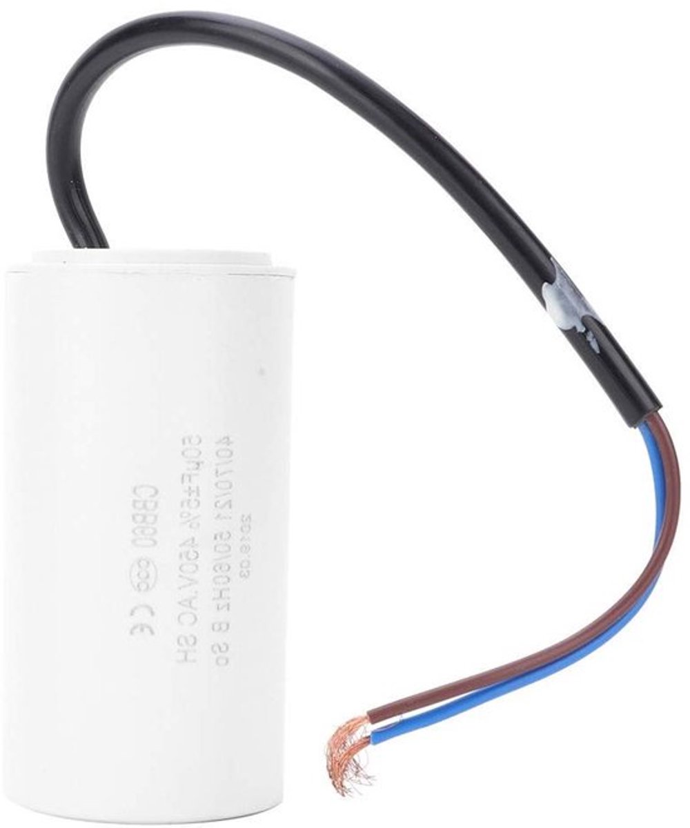 Condensator 50Uf 450V - Startcondensator - Voor Opstarten - Wit - Motor - Run-condensator - Wasmachine - Condensor - Airconditioners Compressoren Pompmotoren.