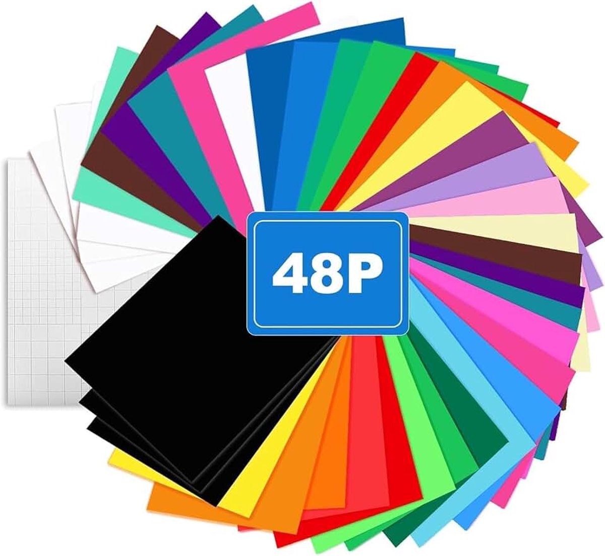Plotter 48 stuks - zelfklevende plotterfolie 30,5 x 21 cm - transferfolie voor decoraties, snijmachines, verjaardagsdecoratie, reclame en woondecoratie
