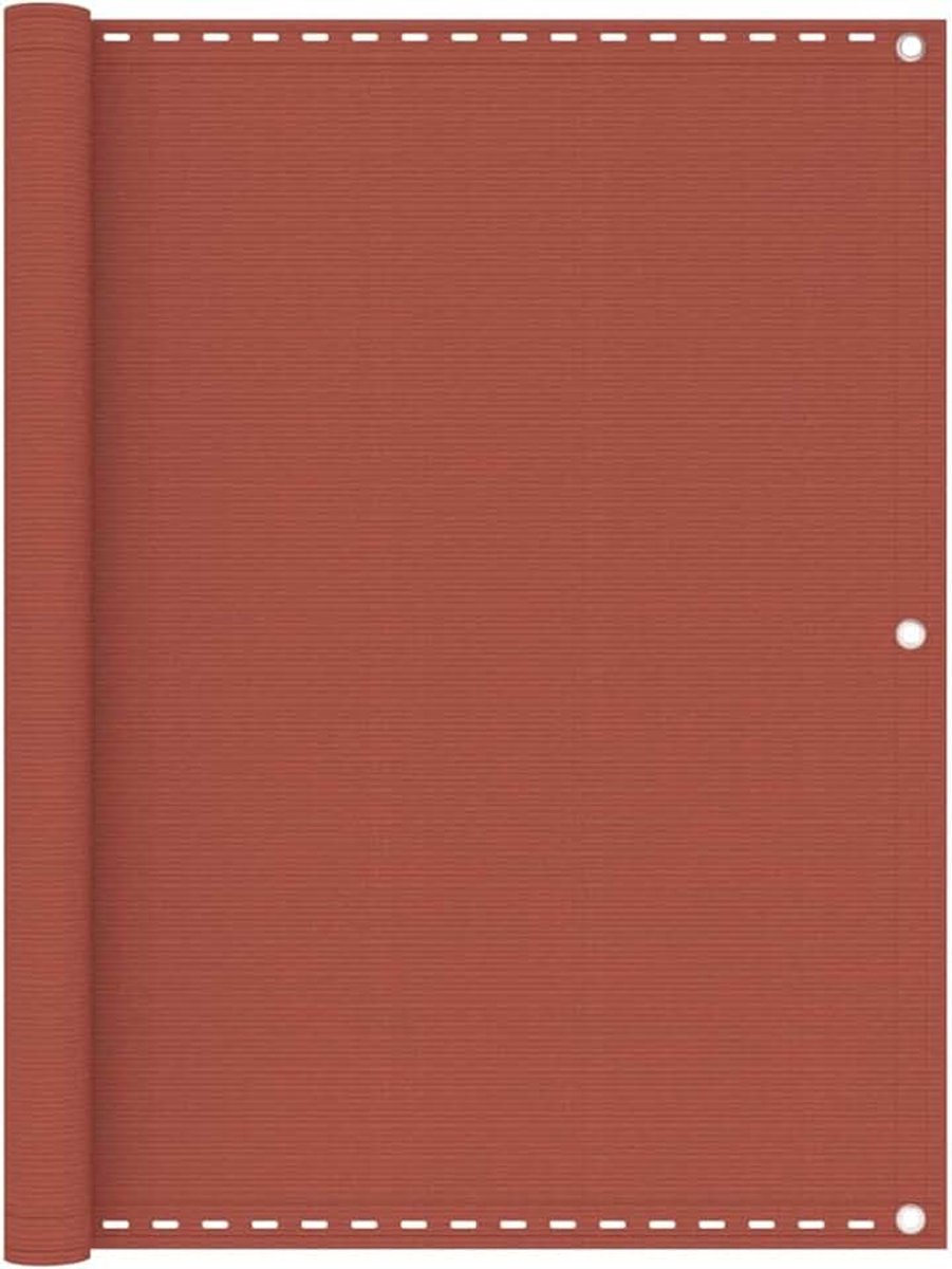 Balkonscherm, inkijkbescherming, balkonafdekking, balkonoverkapping, balkonomspanning, weerbestendig, privacyscherm, waterdicht en uv-bescherming, terracotta-rood, 120 x 500 cm HDPE