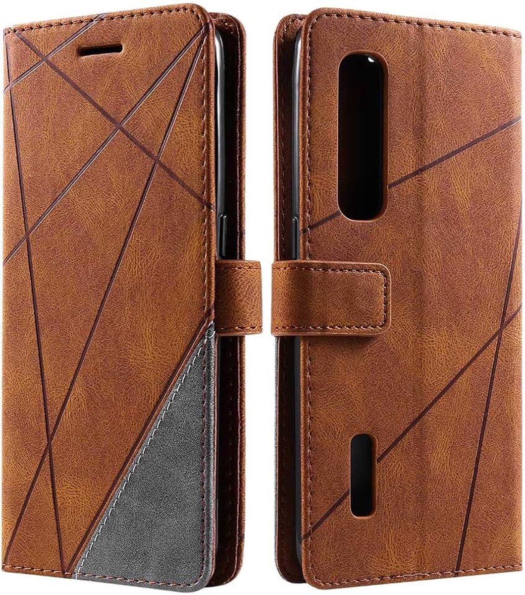 Hoesje voor Oppo Find X2 Pro, PU Lederen Beschermhoesje Flip Beschermhoes Telefoonhoes Telefoonhoesje voor Oppo Find X2 Pro, Bruin