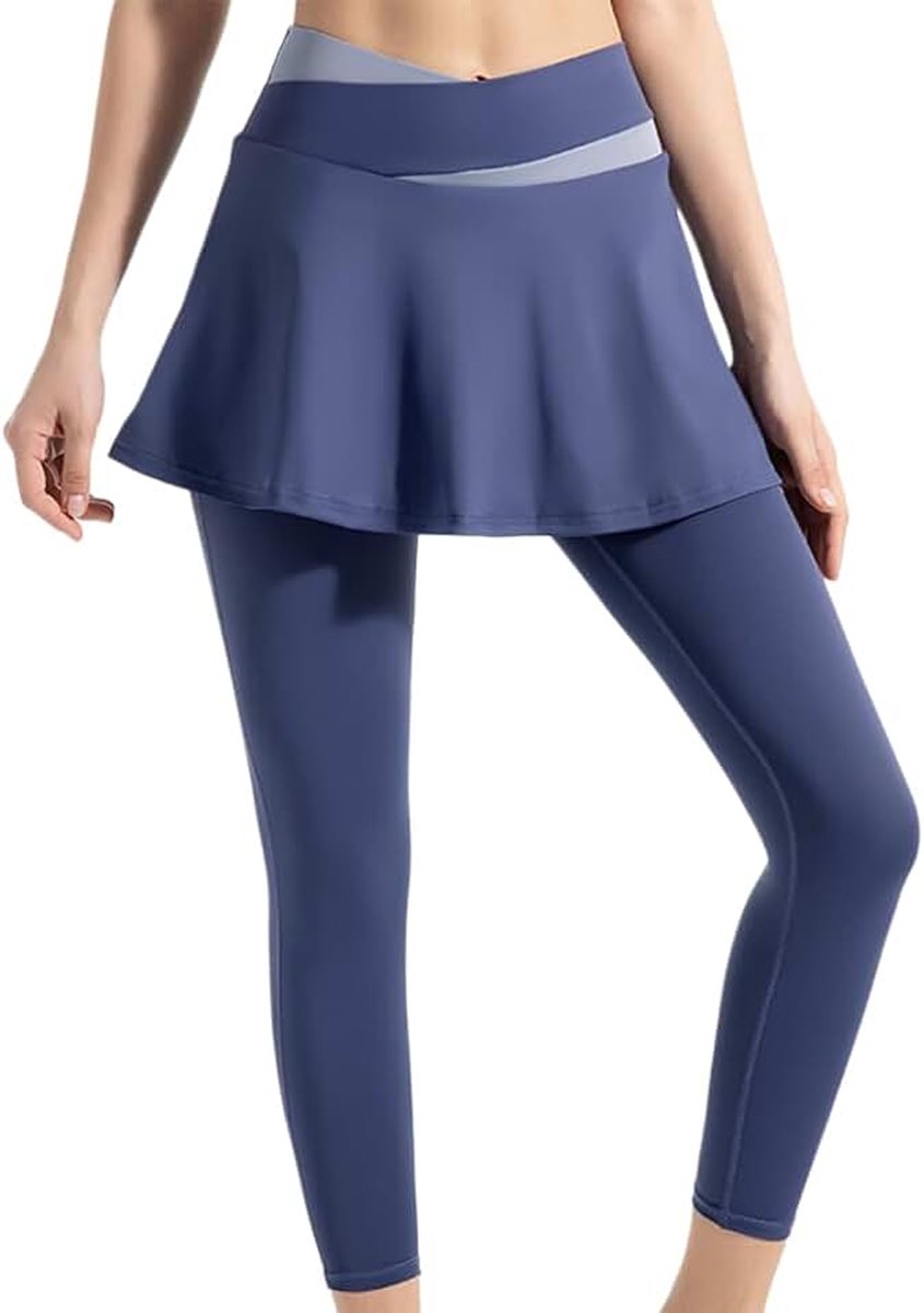 Leggings met rok voor dames, atletische leggings met rokken voor sportschool, golf, tennis