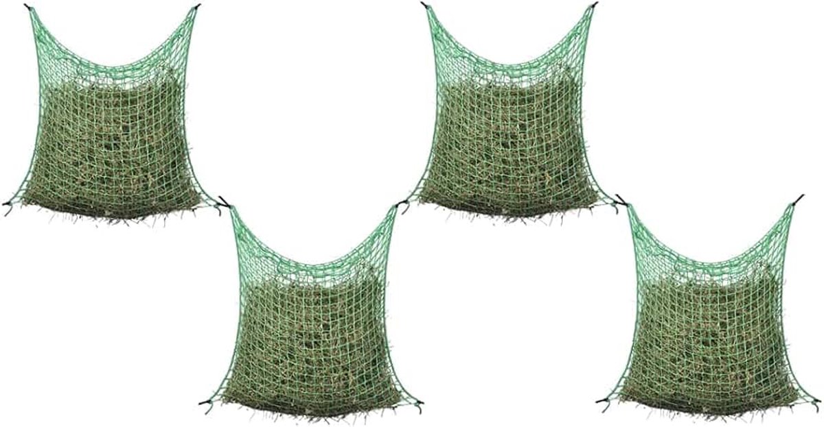 4 stuks hooinet voor paarden, langzame voeding hooinet, vierkant, PP 0,9 x 1 m
