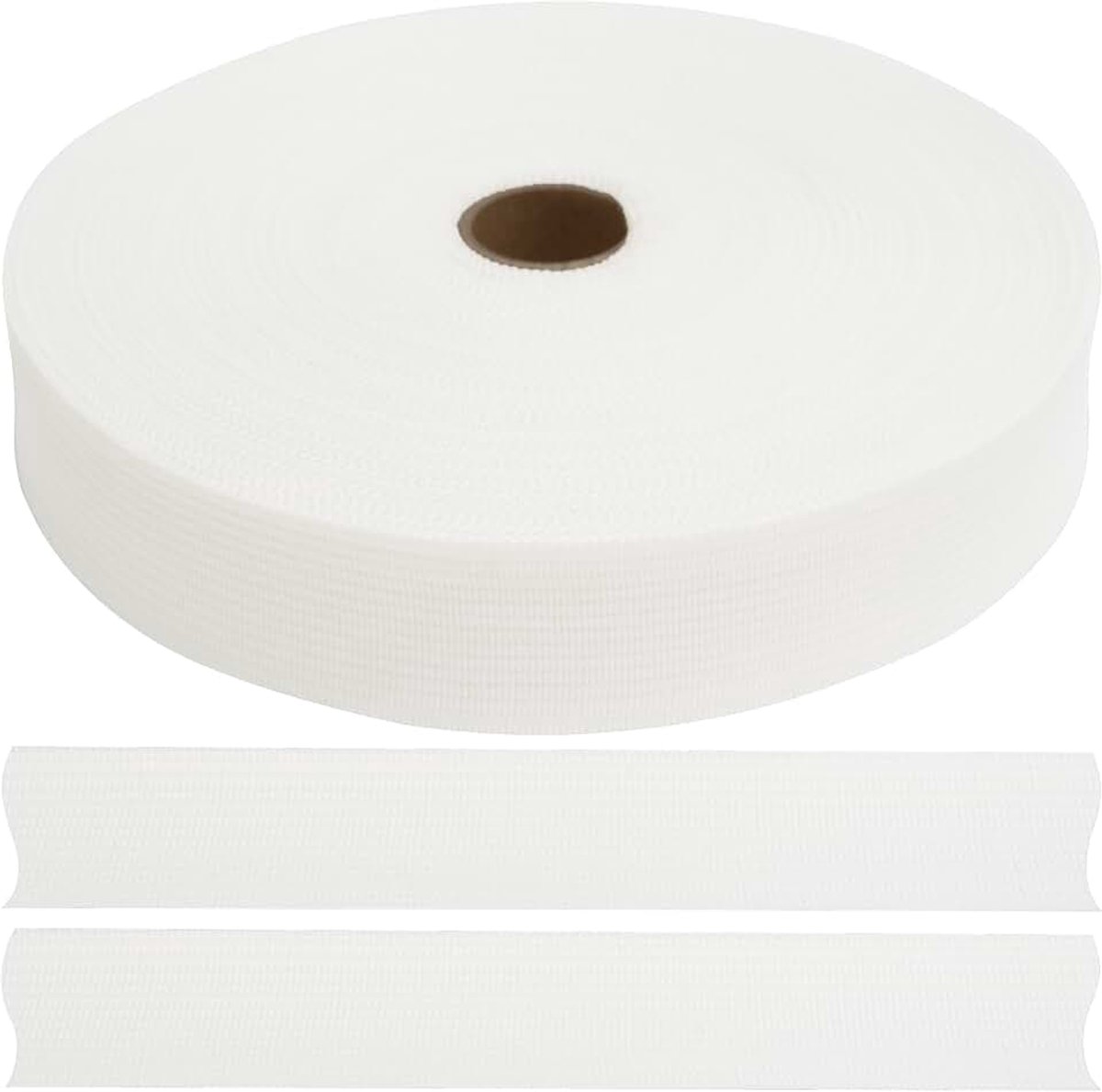 - C77553 - Rol, polyester bandgalon 50 meter x 25 mm - kleur wit - pas voor passe-partouts, kussens, spreien