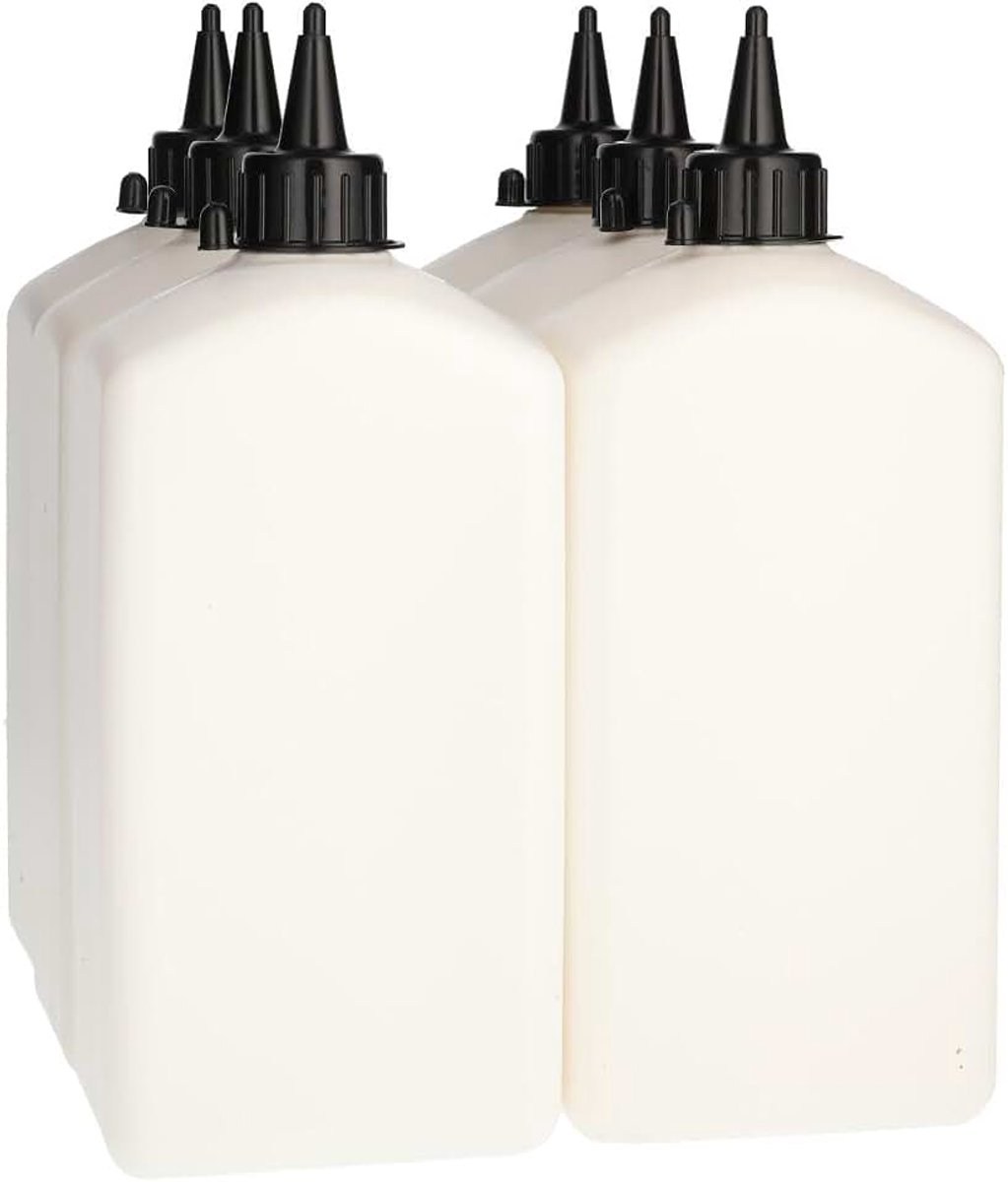 6 x Plastic Fles 1000 ml Tuitdop zwart - Gerecycled HDPE- Gerecycled HDPE Kunststof - Onbreekbaar - ca. 70% minder Co2 uitstoot door gerecycled materiaal - 6 stuks